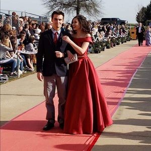 Red Two Piece Prom Dress